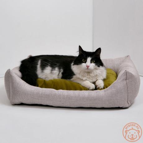 Напольная лежанка-подушка для кошек и собак из мебельного флока «Конэко»
