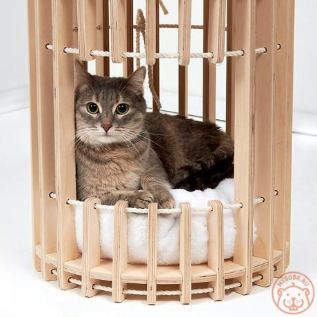 «Тумба-юмба» домик для кошки напольный с лежанкой из флиса