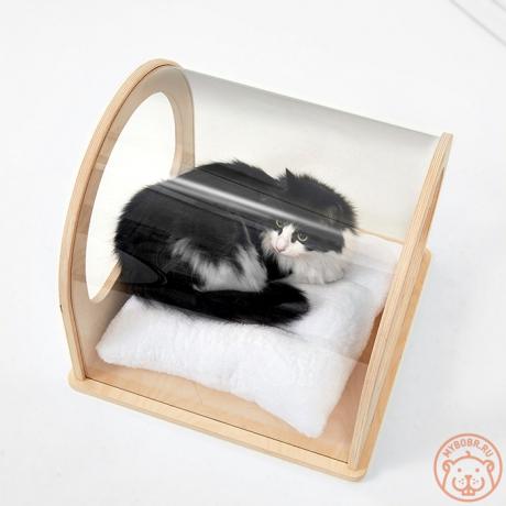 «Кетсанай» домик для кошки напольный с лежанкой из флиса