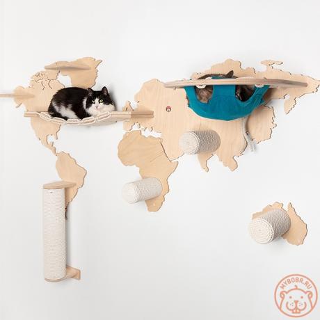 Настенный игровой комплекс для кошек «Карта мира - мини»