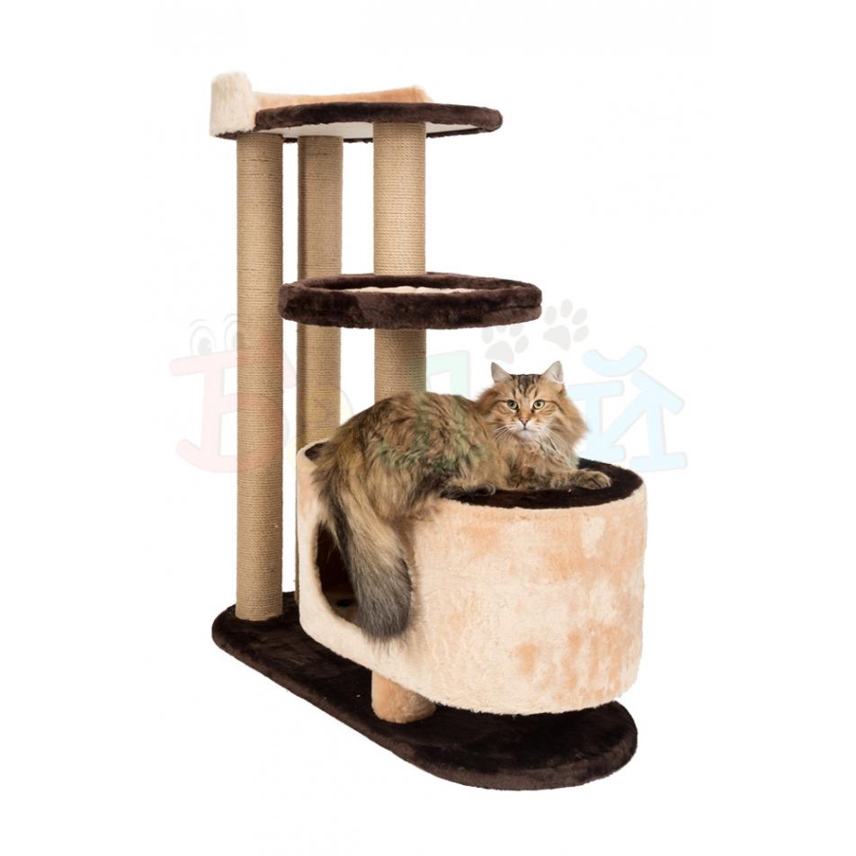 Домик для кошек с лежанкой и гамаком Балуй-02 джут