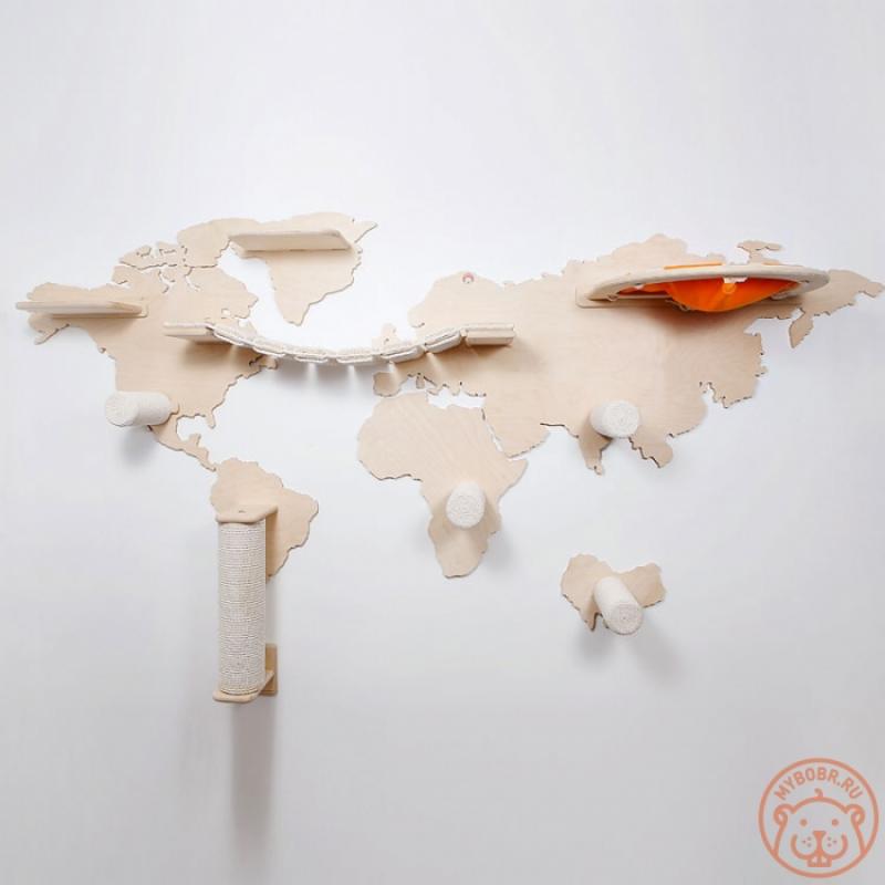Настенный игровой комплекс для кошек «Карта мира»