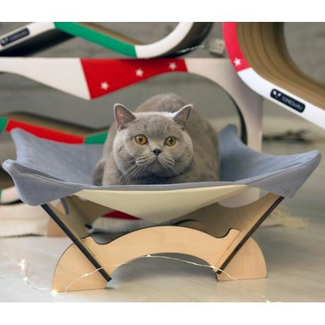 Гамак для кошки напольный серый