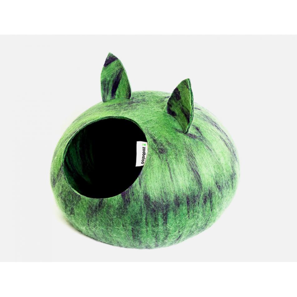 Домик для кошек Слипер с ушками WoolPetHouse, мультиколор зеленый