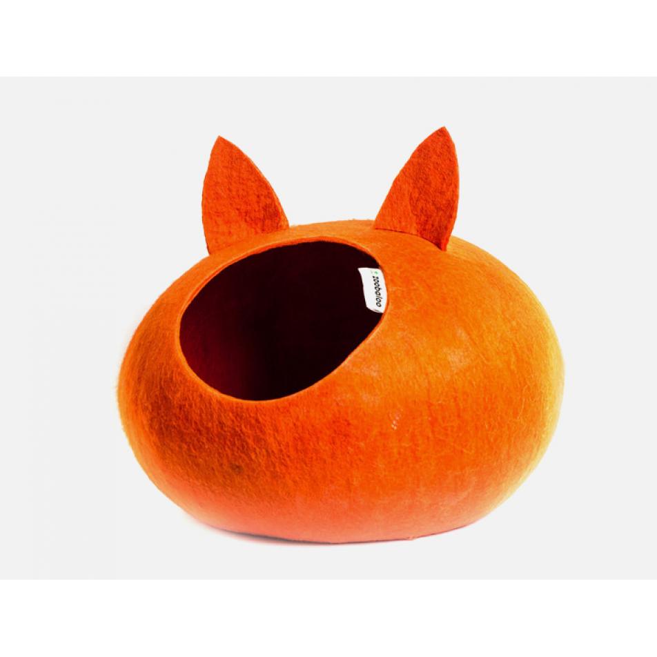 Домик для кошек Слипер с ушками WoolPetHouse, оранжевый