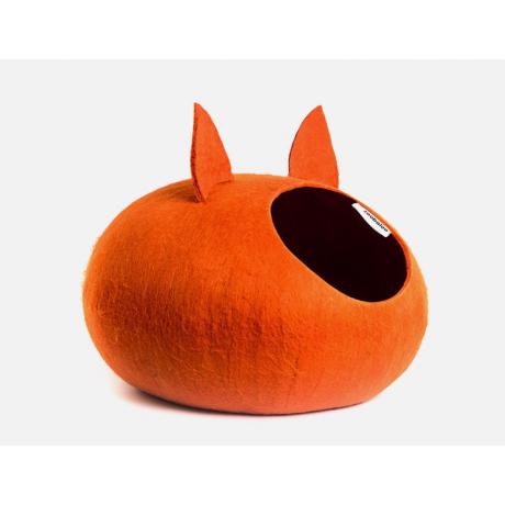 Домик для кошек Слипер с ушками WoolPetHouse, оранжевый